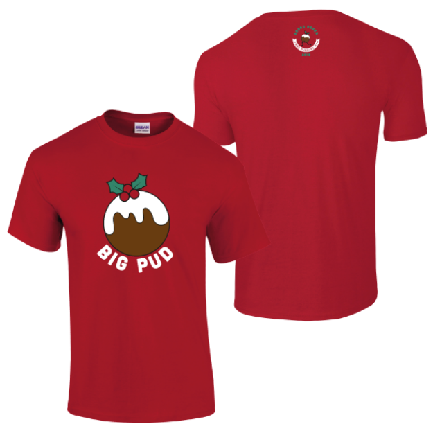Picture of Christmas Pudding Run - Mens Big Pud 100% Cotton T-Shirt