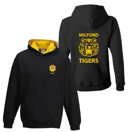 Show details for Milford Tigers Swimming Club - Kids Two Tone Hoodie Picture of Milford Tigers Swimming Club - Kids Two Tone Hoodie