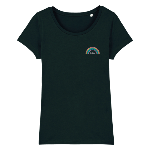 Picture of NHS Support - Embroidered Rainbow 'BE KIND' Ladies Fit T-Shirts