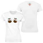 Picture of Christmas Pudding Run - Ladies Fit Cotton T-Shirts PUDDINGS