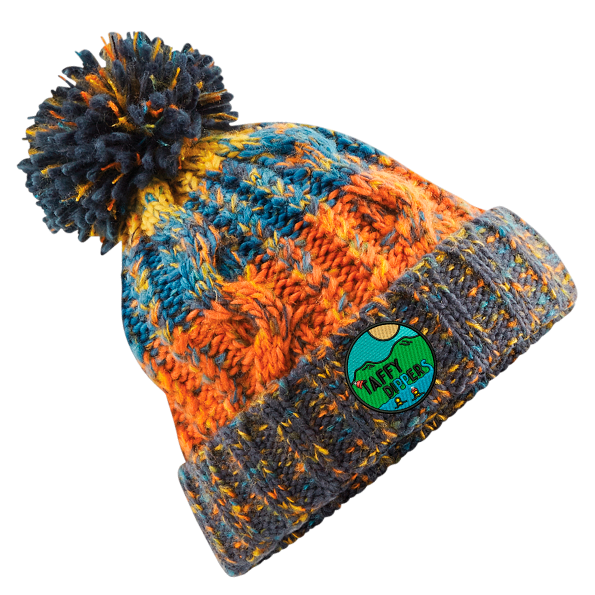 Taffy Dippers Corkscrew Bobble Hats. St Brides Bay Print and Embroidery