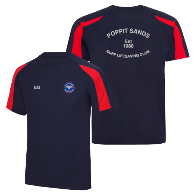 Picture of Poppit Sands SLSC - Unisex Contrast Performance T-Shirts