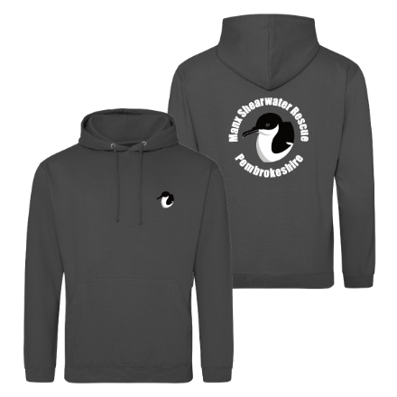 Steel Grey Picture of Manx Shearwater Rescue Pembrokeshire - Hoodies
